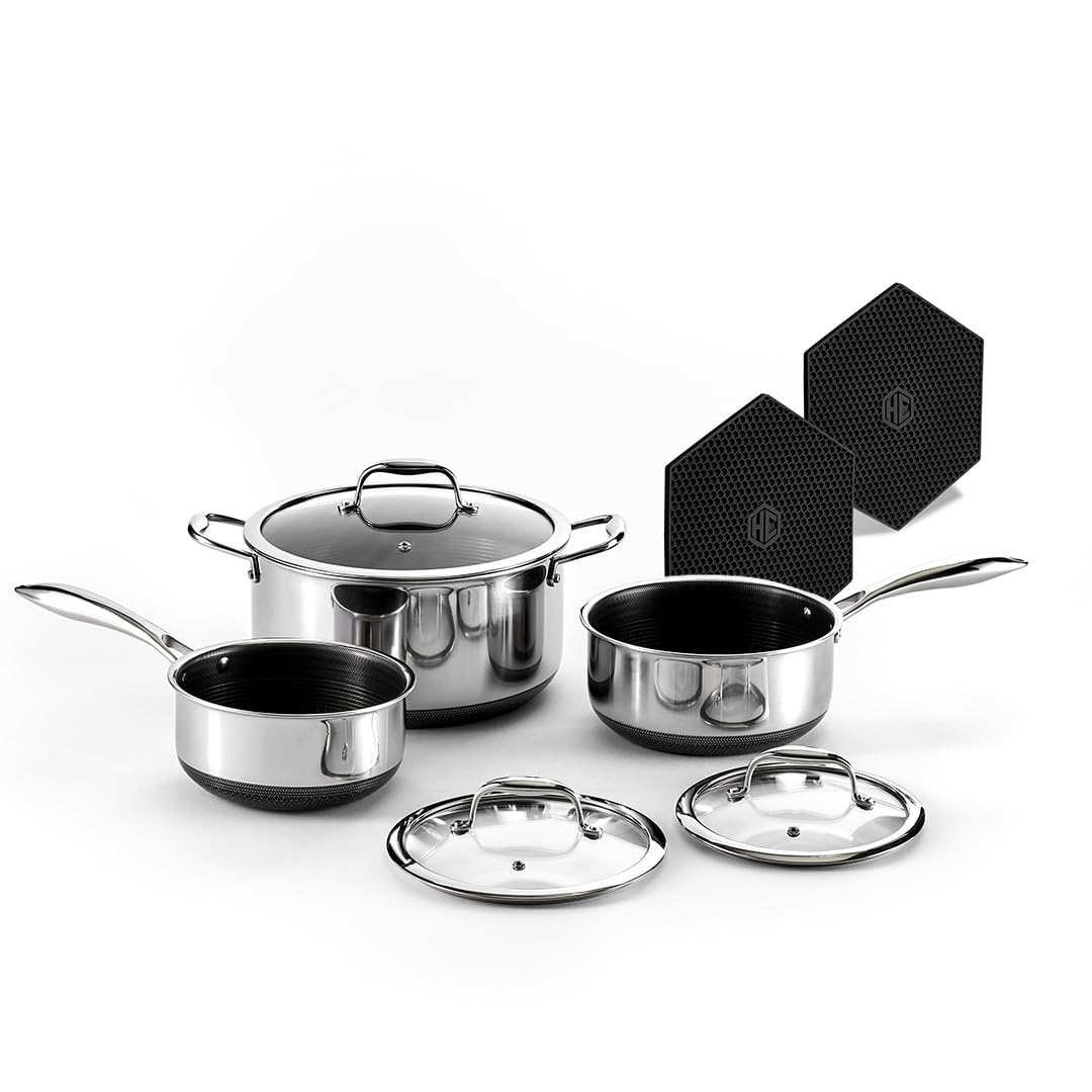 Amazon.com: HexClad Hybrid Nonstick 14-Piece Cookware Set, 8